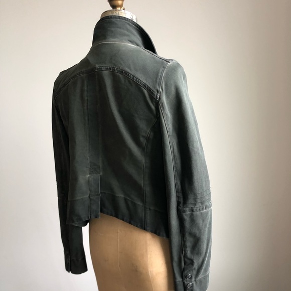 Marrakech Army Green Military Inspired Biker Jacket - Picture 4 of 9
